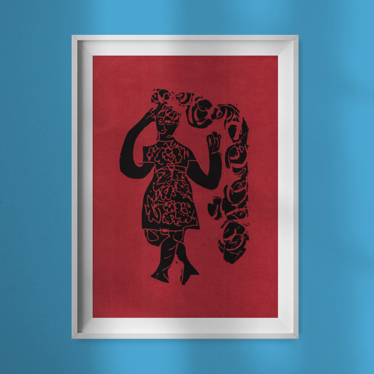 Grieshaber, Hap - Xilografía roja, 1978