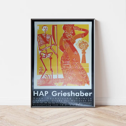 HAP Grieshaber: &quot;Die Königin&quot; aus Totentanz von Basel Memento Mori Ausstellungsplakat 2004